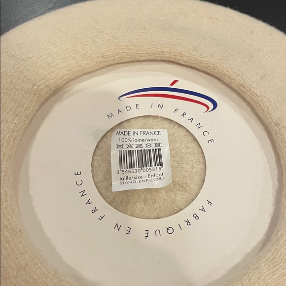 Made in France cream 100% wool beret - Picture 3 of 6